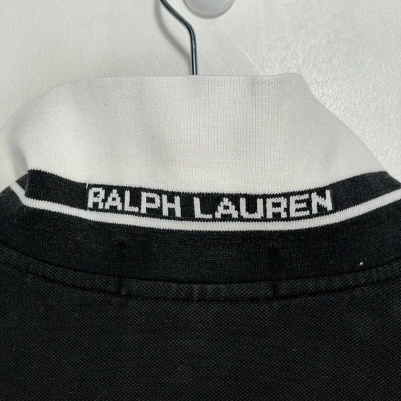 VTG Polo Ralph Lauren Polo Shirt Men XL Black Moisture Management Flip Collar - Picture 2 of 8